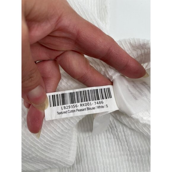 Quince Womens Small Peasant Blouse Long-Sleeve Organic Cotton White Cottagecore - Picture 6 of 8